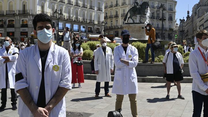 Médicos de Madrid concentrados en la Puerta del Sol