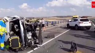 Cuatro heridos, uno muy grave, en un accidente múltiple en la M-301 en Getafe