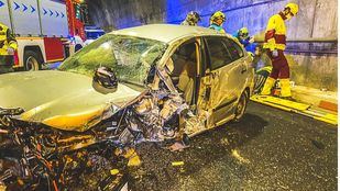 Herido grave tras chocar su vehículo contra la galería de hormigón del túnel de Somosierra