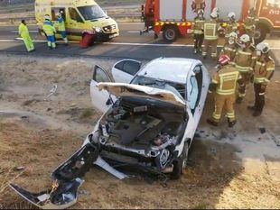 Un hombre, herido tras dar varias vueltas de campana con su coche