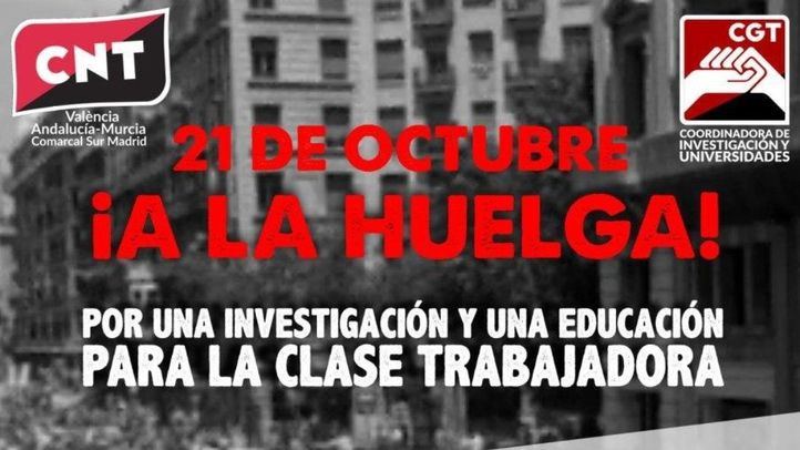 Cartel de la convocatoria de huelga para este miércoles