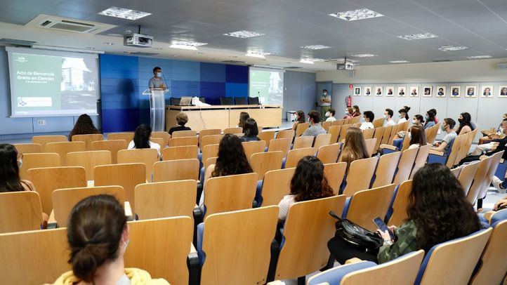 Aula de la Facultad de Ciencias de la Universidad Autónoma durante el primer día del curso escolar 2020-2021
