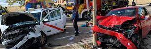 Dos heridos tras una colisión frontal en Cuatro Vientos