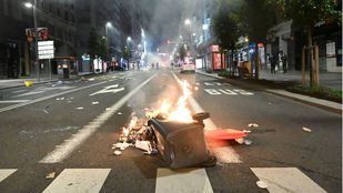 Noche de disturbios en Madrid contra las restricciones para frenar el Covid-19