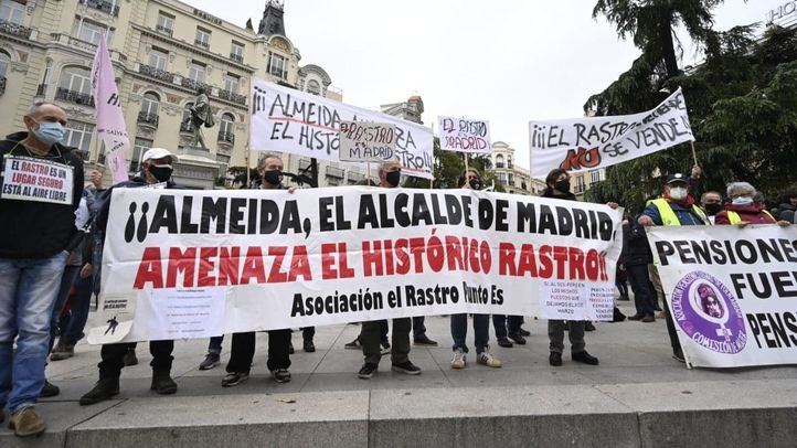 Protesta de los comerciantes de El Rastro