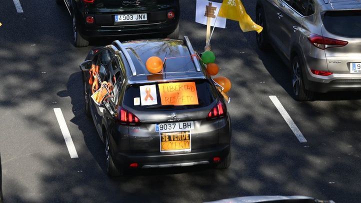 Protesta en el Paseo de la Castellana contra la Ley Celaá