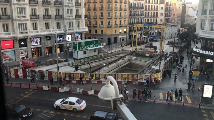 Obras en la estación de Metro de Gran Vía