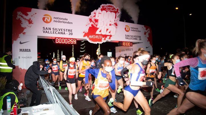 Salida Élite Femenina de la carrera para profesionales San Silvestre Vallecana 2020.