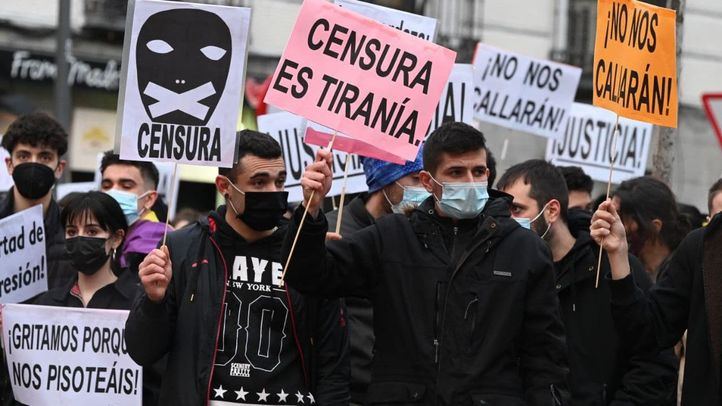 Concentración en Madrid en apoyo a Pablo Hasel