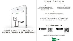 El Corte Inglés integra en su app el pago del parking sin pasar por el cajero