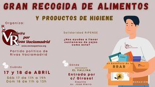 Vecinos por Rivas-Vaciamadrid organiza una recogida de alimentos y productos de higiene