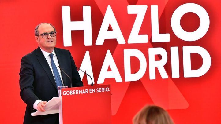 El candidato del PSOE a la Presidencia de la Comunidad de Madrid, Ángel Gabilondo, durante la presentación de la campaña, 'Hazlo por Madrid', en la sede de Ferraz