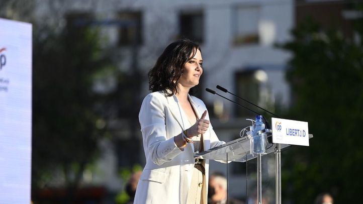 Isabel Díaz Ayuso, candidata del PP a la presidencia de la Comunidad de Madrid, durante el acto de inicio de campaña para las elecciones del 4M