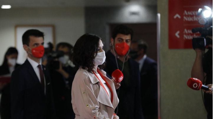 Isabel Díaz Ayuso tras el debate a seis en Telemadrid