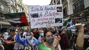 Cientos de personas marchan en Madrid en apoyo al pueblo palestino tras la escalada de violencia
