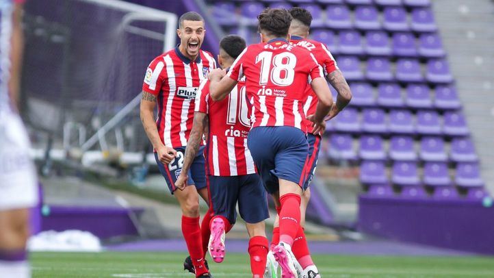 Ángel Correa, jugador del Atlético de Madrid, durante uno d los goles contra el Valladolid