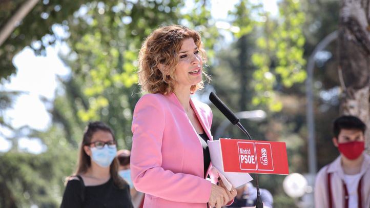 La portavoz socialista en la Asamblea de Madrid, Hana Jalloul, durante un acto en San Fernando
