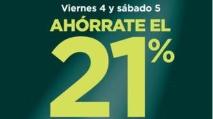 El Corte Inglés ofrece al cliente ahorrar el 21% de IVA en miles de productos durante los próximos dos días
