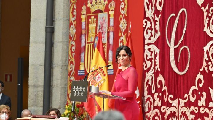 Isabel Díaz Ayuso, presidenta de la Comunidad de Madrid, durante el acto de toma de posesión