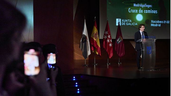 El alcalde de Madrid, José Luis Martínez-Almeida, interviene en la presentación de la Semana Xacobeo 21