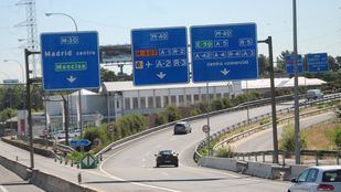 Obras en la M-40 creciente: se reducen los carriles a la altura de los túneles del Pardo