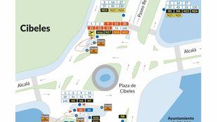 Las obras de asfaltado en Cibeles modificarán el recorrido de 25 líneas EMT