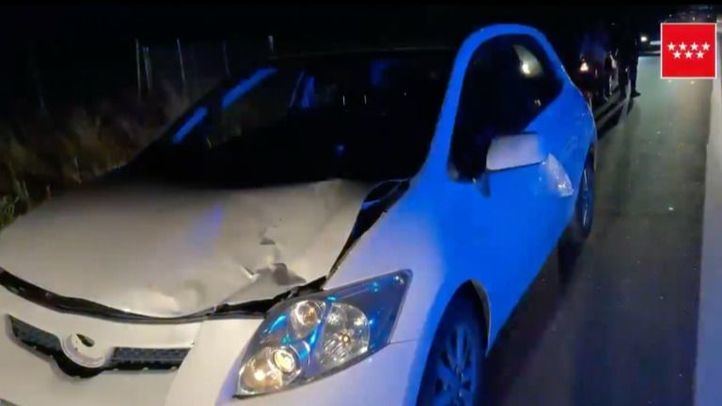 Estado en el que quedó el vehículo tras el atropello en Serranillos del Valle.