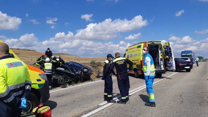 Una colisión frontal en Daganzo de Arriba deja un muerto y un herido