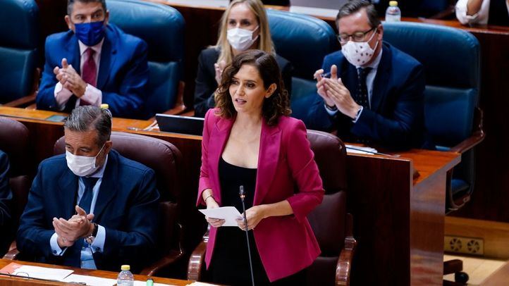 Isabel Díaz Ayuso durante el Pleno de la Asamblea