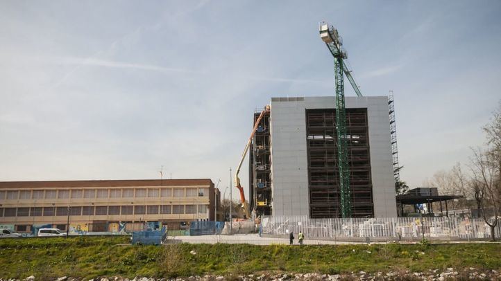 El polideportivo José María Cagigal durante las obras