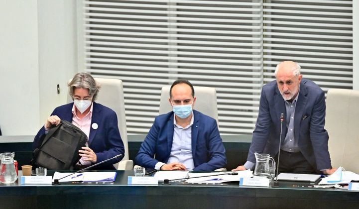 Los ediles del Grupo Mixto en el Pleno de octubre del Ayuntamiento de Madrid.