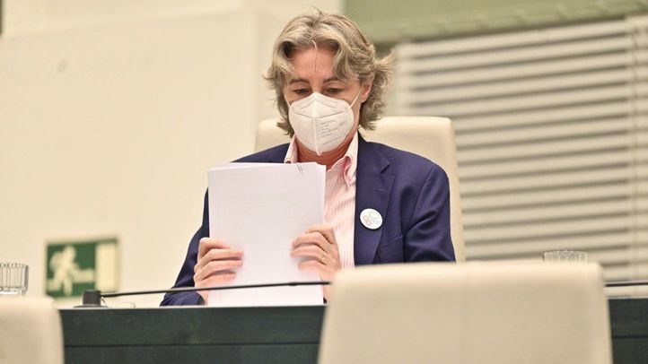 Marta Higueras en el Pleno de octubre en el Ayuntamiento de Madrid.
