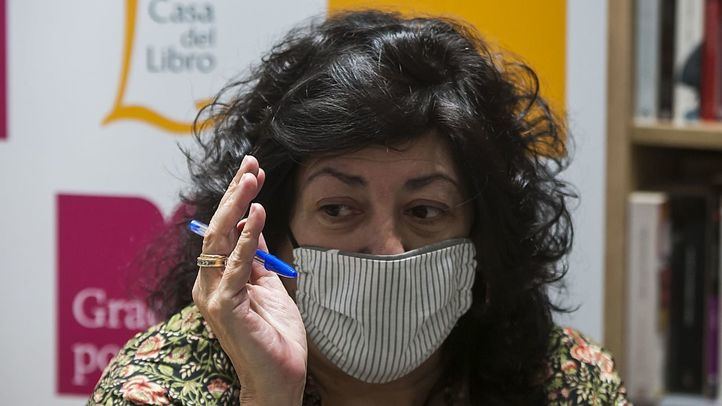 Almudena Grandes durante la reapertura de la Casa del Libro de Gran Vía