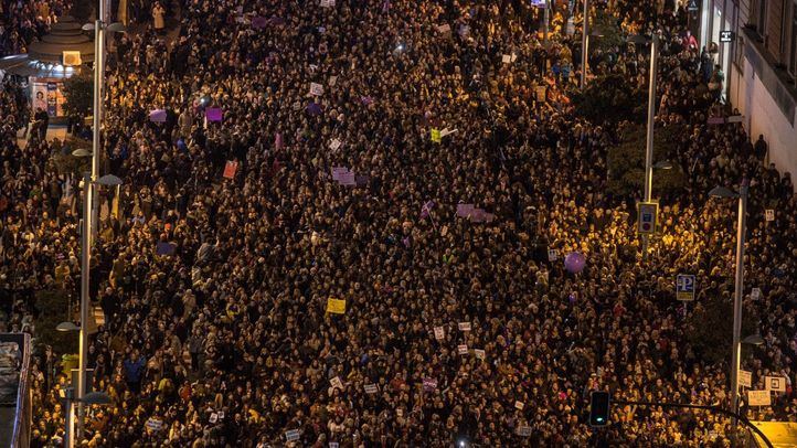Manifestación feminista en Madrid en conmemoración del Día Internacional de la Mujer.