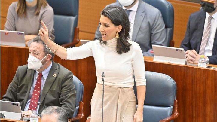 Rocío Monasterio, portavoz de Vox en la Asamblea de Madrid, durante un Pleno