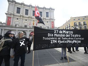 Protesta por las condiciones laborales del sector en el Día Mundial del Teatro