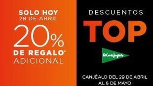 El Corte Inglés regala solo hoy el 20% en las compras de las marcas más ‘Top’ de temporada