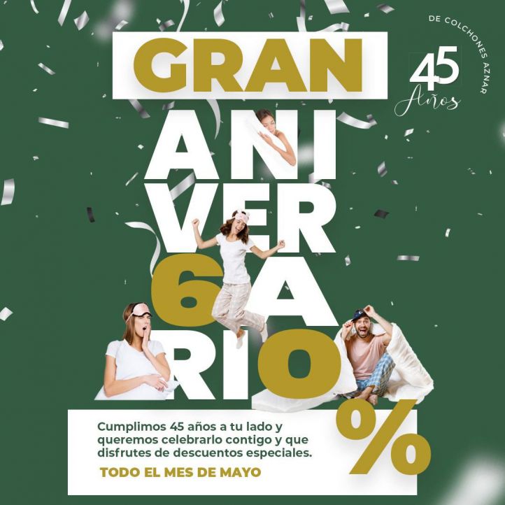Colchones Aznar. La colchonería de toda la vida ahora cumple 45 años