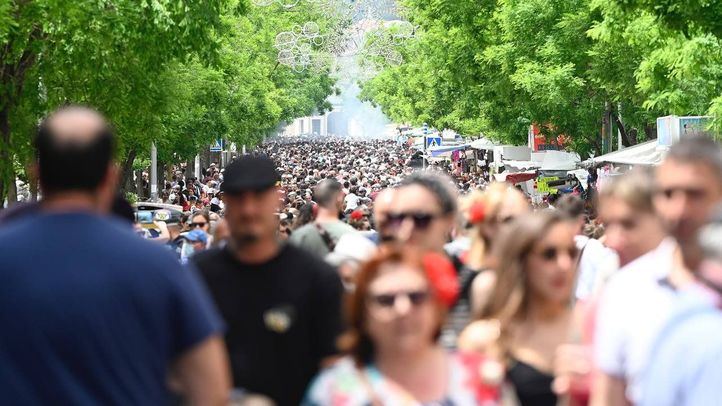 La Pradera de San Isidro abarrotada este domingo.