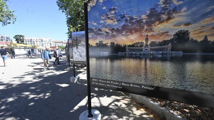 La exposición dedicada a los lugares declarados Patrimonio Mundial se encuentra en el Paseo de Coches en el Parque del Retiro.