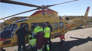 Evacuado en helicóptero un ciclista con varias fracturas en La Pedriza