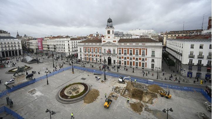 Obras en la Puerta del Sol.