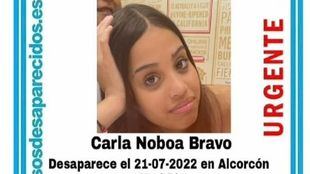 Desaparecida desde hace cinco días una menor de 14 años en Alcorcón