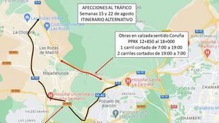 La A-6 sufrirá cortes la próxima semana por obras de renovación