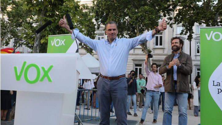 Javier Ortega Smith en el cierre de la campaña electoral de 2019.