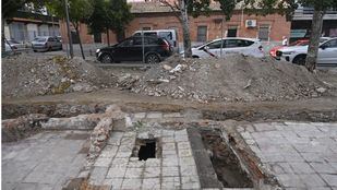 Excavaciones en la plaza Robert Capa Madrid.