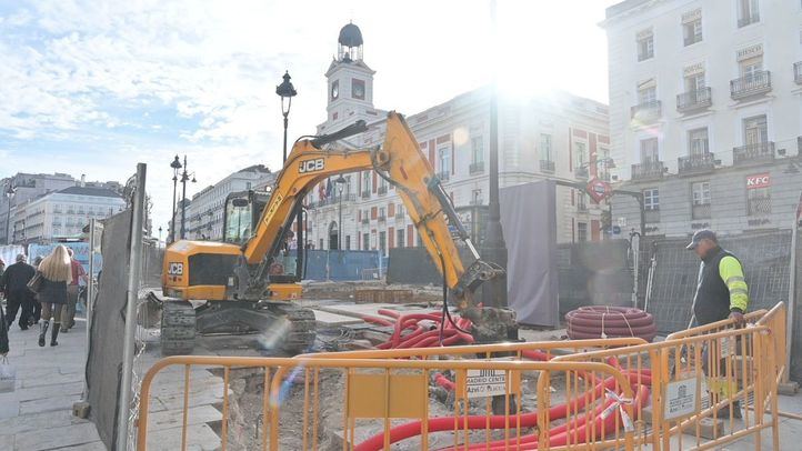 Obras en la Puerta del Sol.