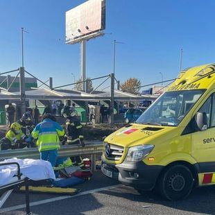 Dos heridos graves en un accidente de tráfico en Leganés