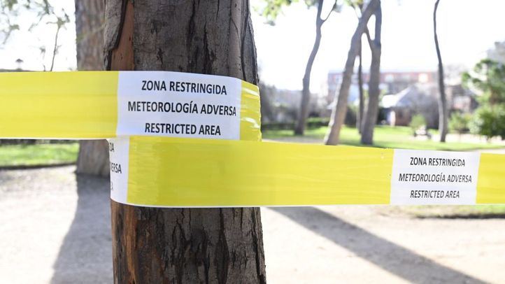 Zonas balizadas en el Parque de El Retiro