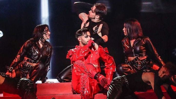 Agoney, durante su actuación en la primera semifinal del Benidorm Fest 2023